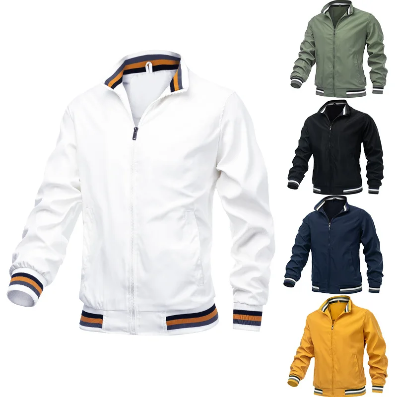Mens Fashion Bomber Jacket - ربيع الخريف Bomber سترة الرجال السود