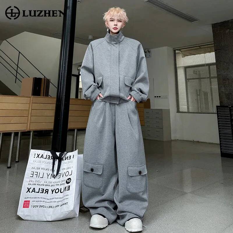Knitted Cardigan Men - LUZHEN كارديجان ملون 2026 من الجلد