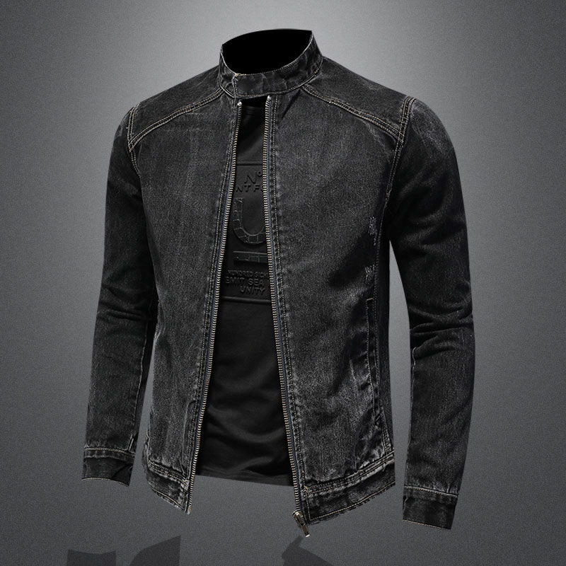 Mens Fashion Bomber Jacket - الرجال Vintage الوقوف طوق الطيار معطف