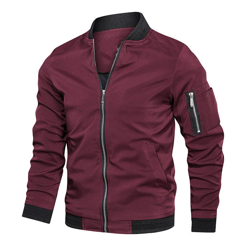 Mens Fashion Bomber Jacket - سترة رجالية خفيفة الوزن للربيع والخريف،