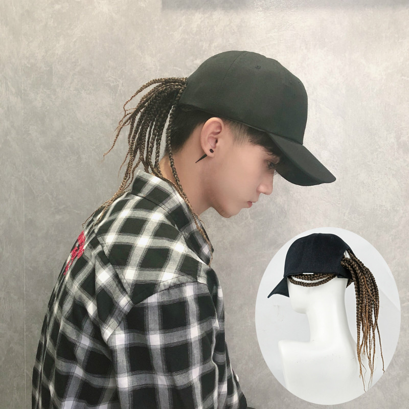 Men Fashion Hair Style - قبعة شعر مستعار صناعي مجعد للرجال،