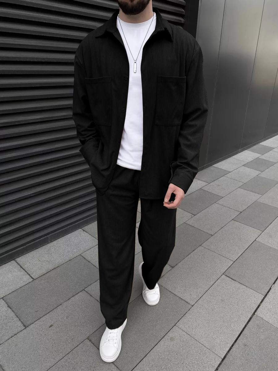 Mens Fashion Ideas - طقم رجالي من قطعتين من قماش