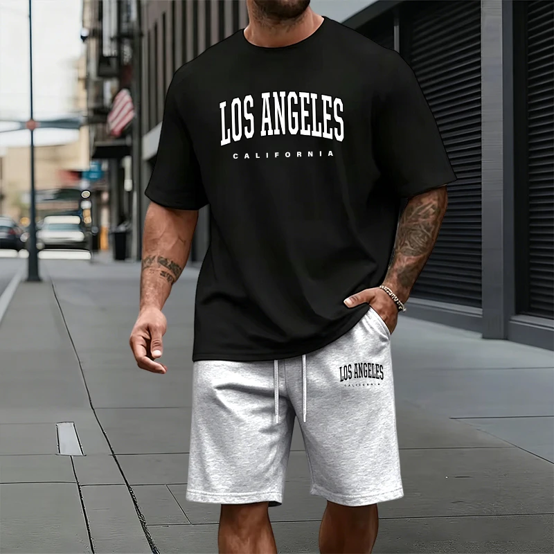 Mens Fashion Urban - طقم رياضي صيفي عصري بأكمام قصيرة