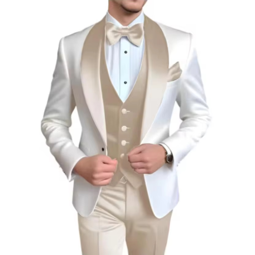 Men'S Fashion Khaki Pants - بدلة رجالية كاكي من 3 قطع