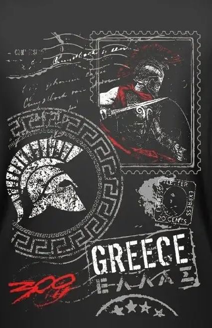 Men'S Fashion Greece - اليونان سبارتا 300 المحارب تي شيرت.