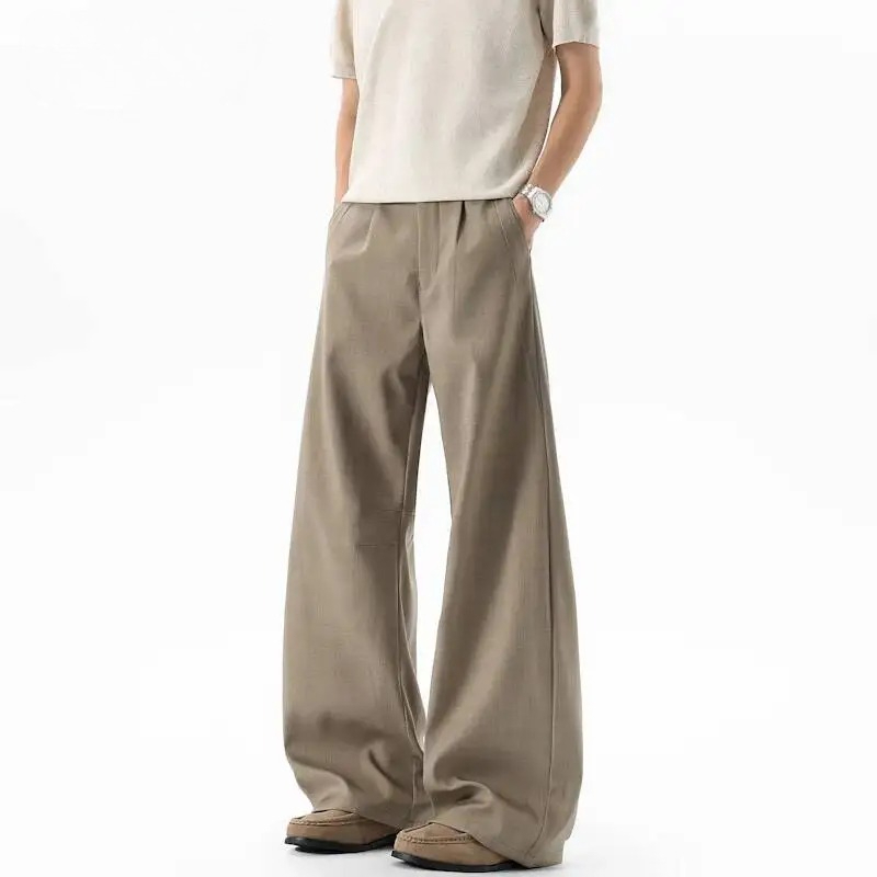 Men'S Fashion Khaki Pants - بنطلون رجالي كاكي عتيق الطراز مطوي