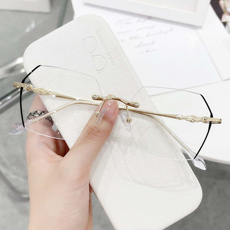 بدون شفة قصر النظر نظارات النس - مراجعة Men'S Fashion Rimless Glasses وسعره
