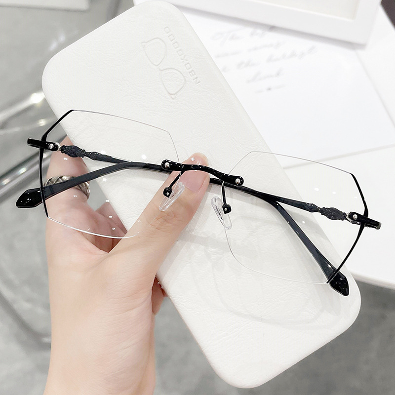 بدون شفة قصر النظر نظارات النس - مراجعة Men'S Fashion Rimless Glasses وسعره
