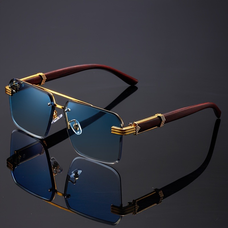 نظارات شمسية مستطيلة عصرية بتص - مراجعة Men'S Fashion Rimless Glasses وسعره