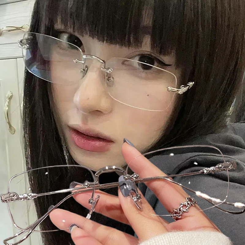 نظارات شفافة مستطيلة بدون إطار - مراجعة Men'S Fashion Rimless Glasses وسعره