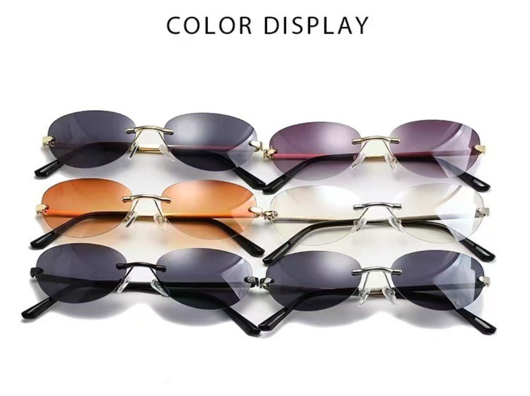 نظارات شمسية بيضاوية بدون إطار - مراجعة Men'S Fashion Rimless Glasses وسعره
