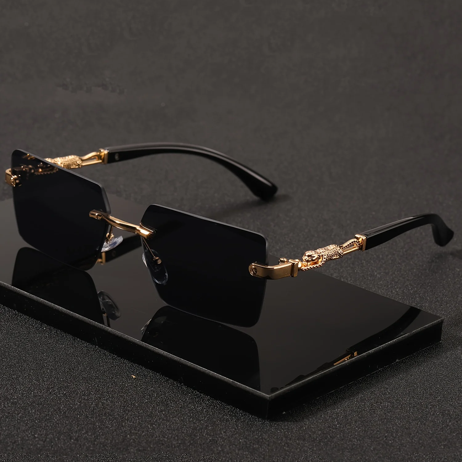 1 قطعة نظارات شمسية بدون إطار  - مراجعة Men'S Fashion Rimless Glasses وسعره