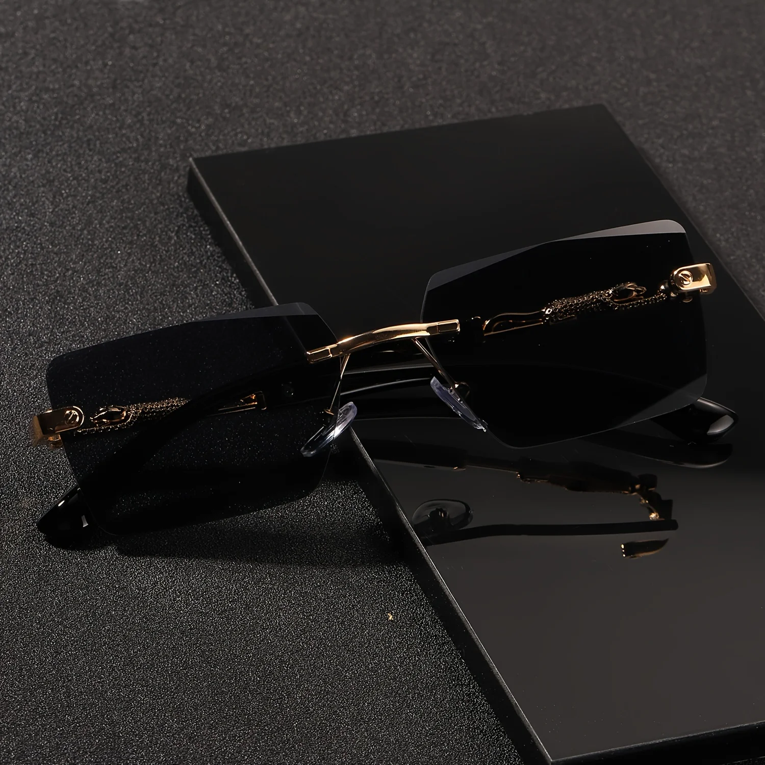 1 قطعة نظارات شمسية بدون إطار  - مراجعة Men'S Fashion Rimless Glasses وسعره