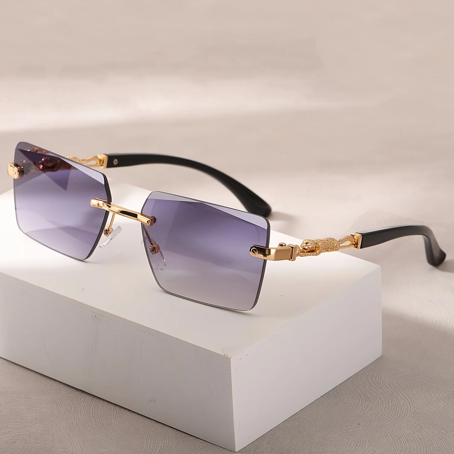 1 قطعة نظارات شمسية بدون إطار  - مراجعة Men'S Fashion Rimless Glasses وسعره