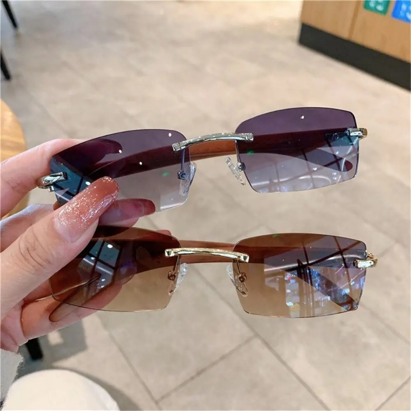 نظارات شمسية عصرية بدون إطار م - مراجعة Men'S Fashion Rimless Glasses وسعره