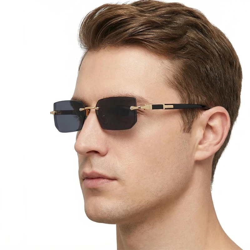 نظارات شمسية عصرية بدون إطار ل - مراجعة Men'S Fashion Rimless Glasses وسعره