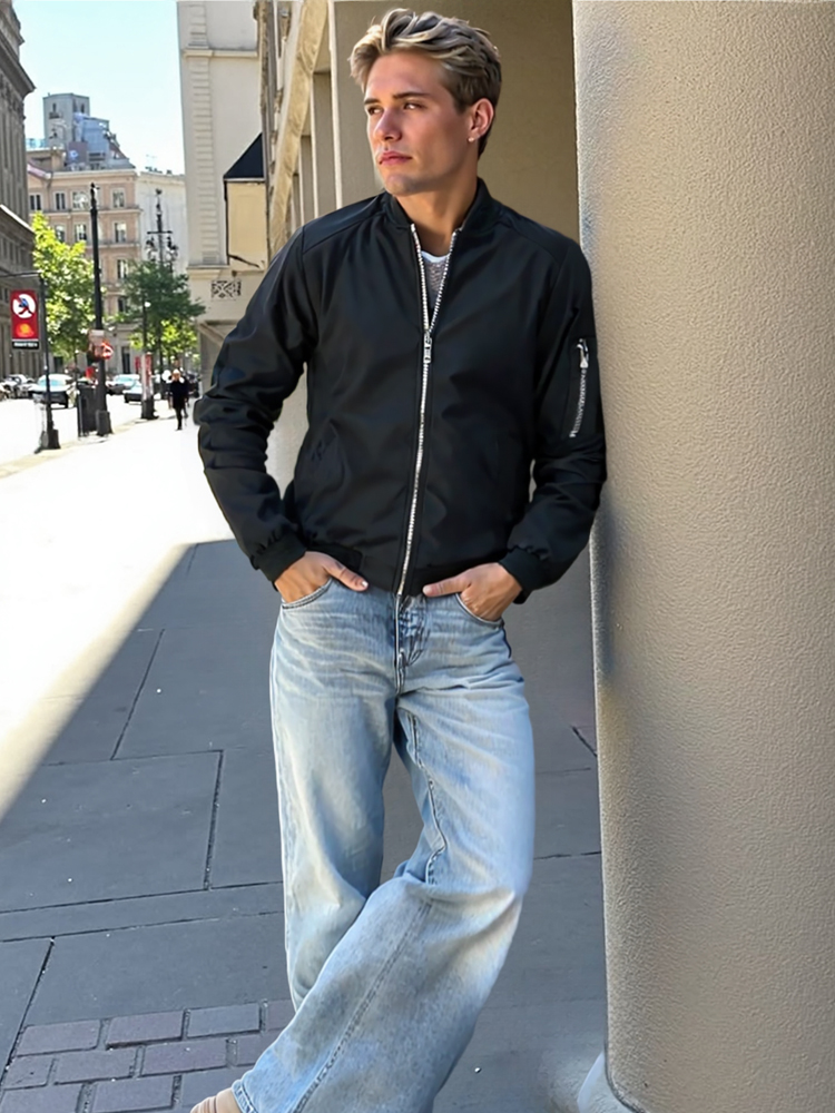 سترة رجالية خفيفة الوزن للربيع - مراجعة Mens Fashion Bomber Jacket وسعره