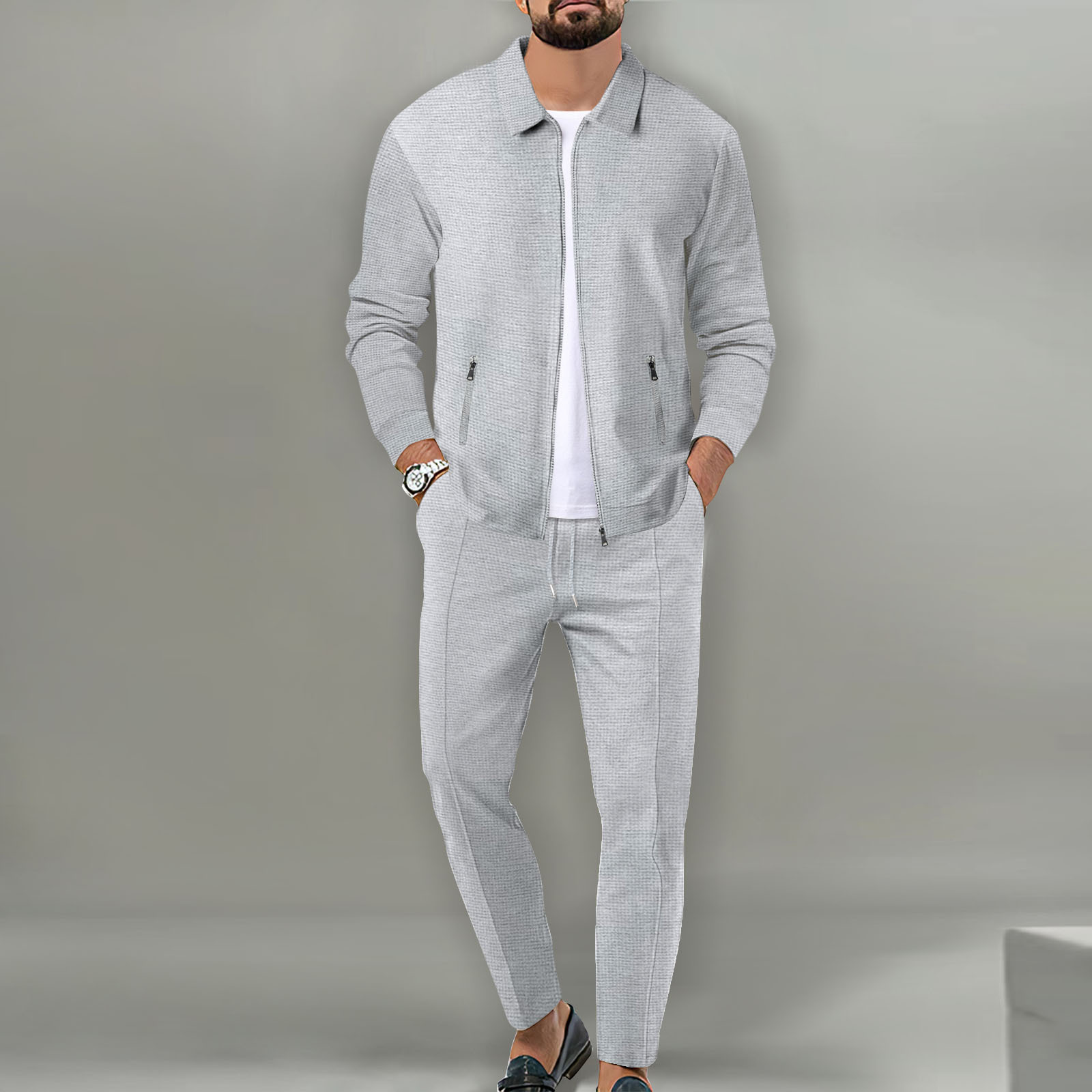 طقم جاكيت رجالي خريفي للشباب،  - مراجعة Knitted Cardigan Men وسعره