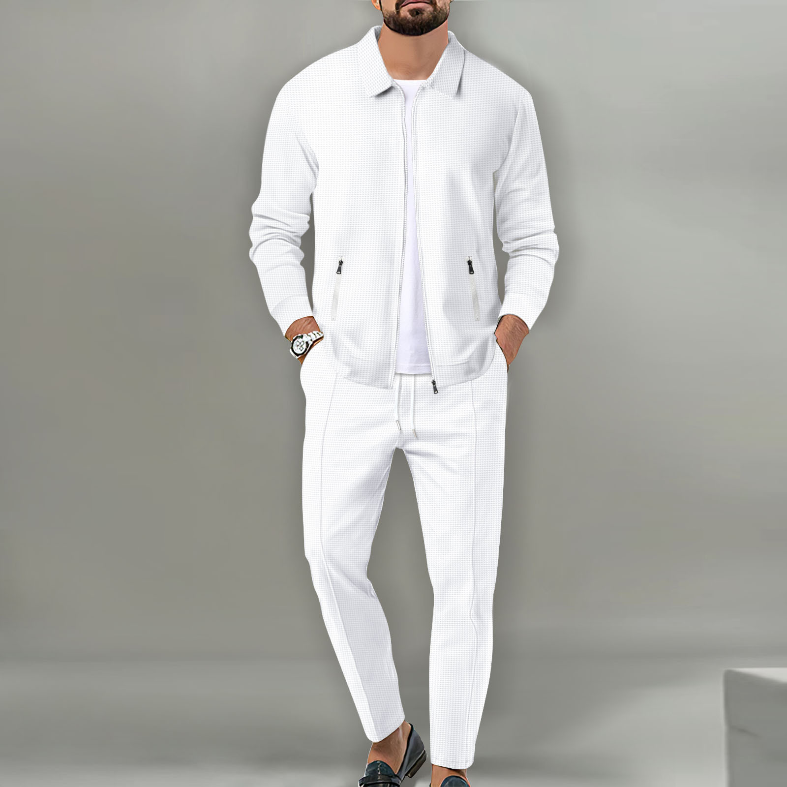 طقم جاكيت رجالي خريفي للشباب،  - مراجعة Knitted Cardigan Men وسعره