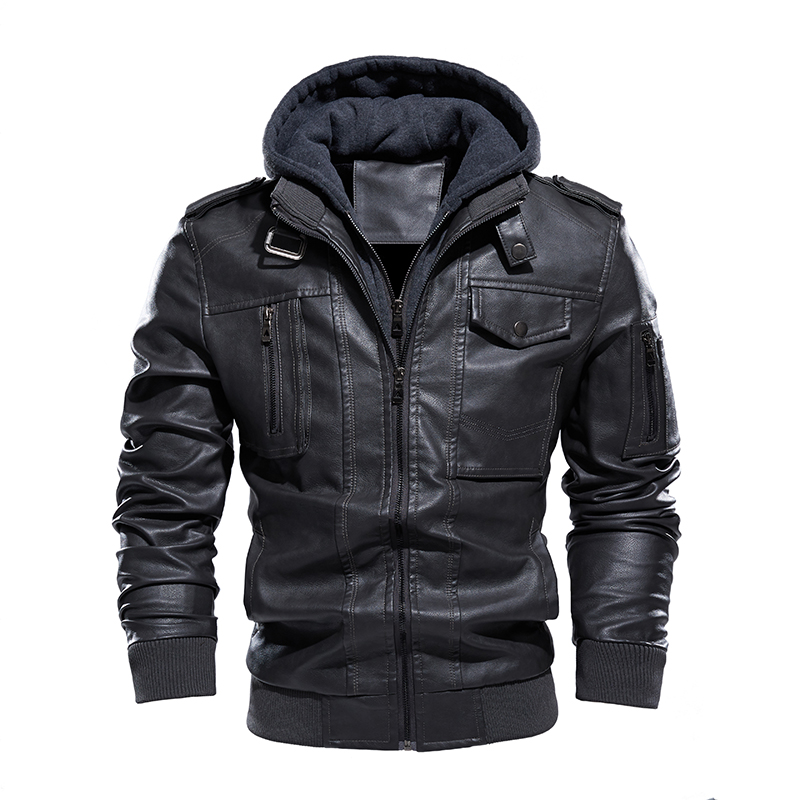 دراجة نارية سترة جلدية الرجال  - مراجعة Mens Fashion Bomber Jacket وسعره
