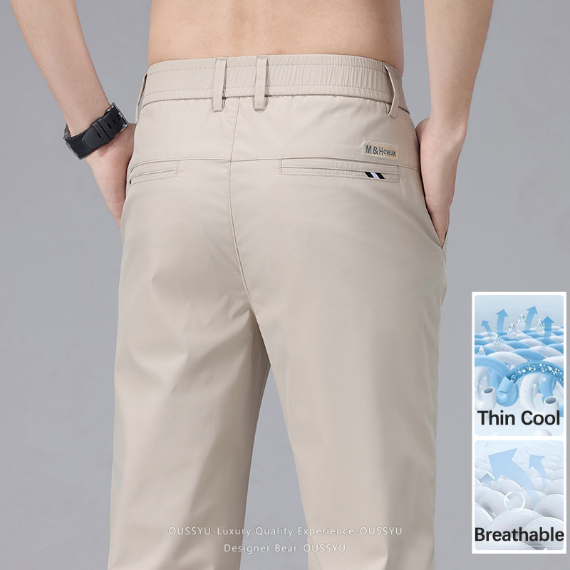 بنطلون رجالي صيفي خفيف كاجوال  - مراجعة Men'S Fashion Khaki Pants وسعره