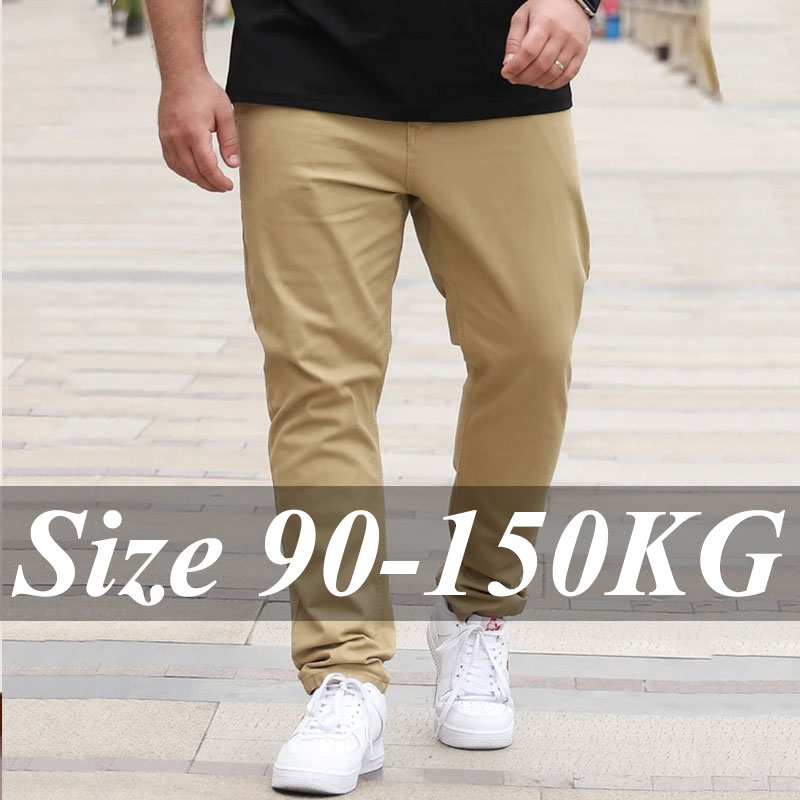 حجم كبير 36-50 الرجال السراويل - مراجعة Men'S Fashion Khaki Pants وسعره
