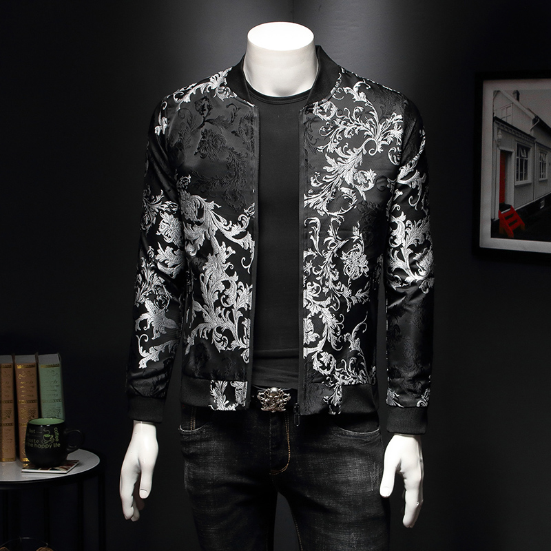 بيزلي نمط الأزهار سترة الرجال  - مراجعة Mens Fashion Bomber Jacket وسعره