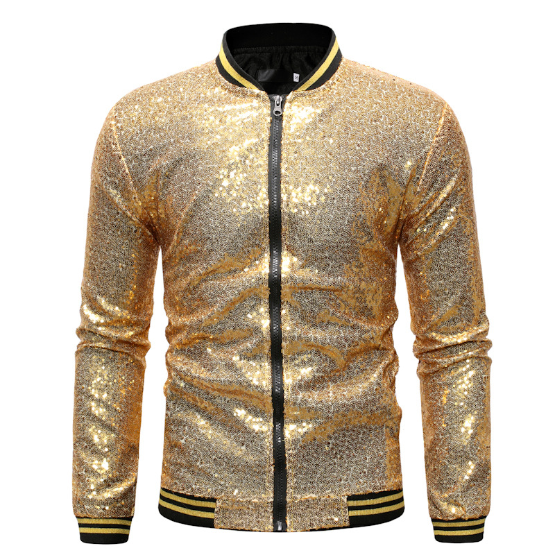 لامعة الترتر البريق قاذفة سترة - مراجعة Mens Fashion Bomber Jacket وسعره
