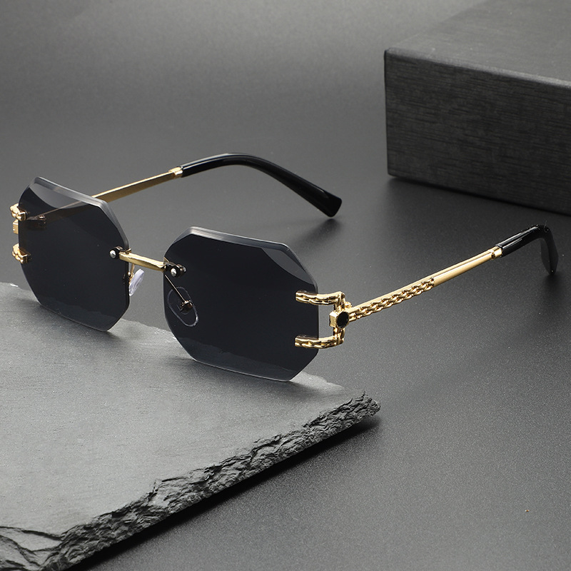 نظارات شمسية جديدة صغيرة مستطي - مراجعة Men'S Fashion Rimless Glasses وسعره