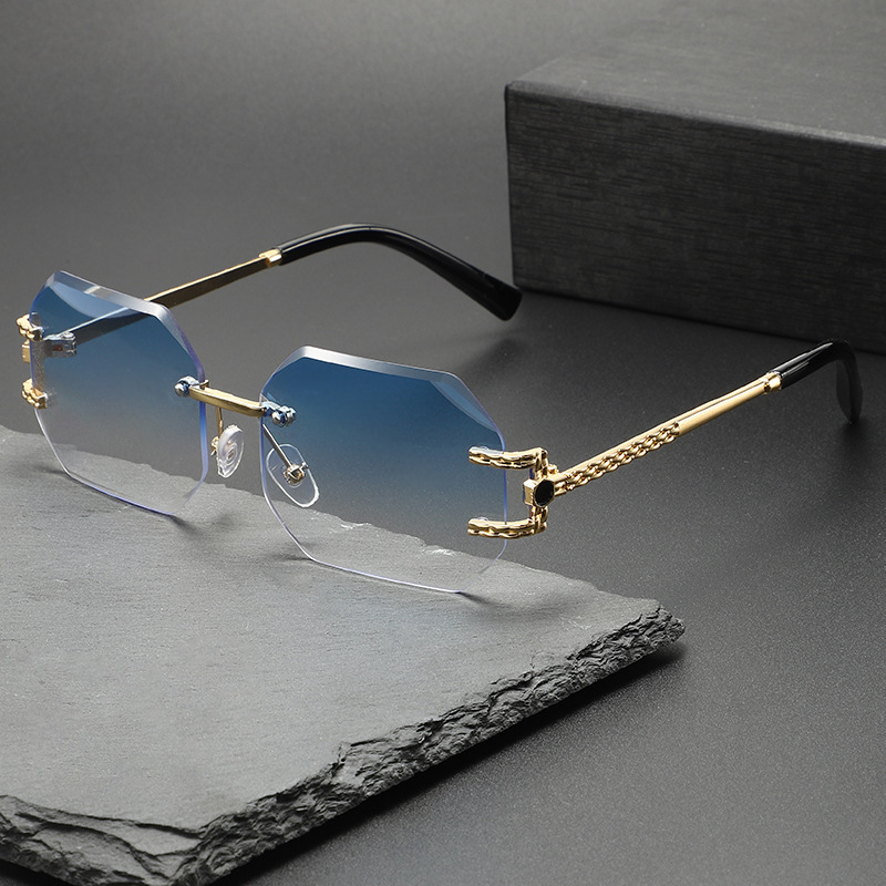نظارات شمسية جديدة صغيرة مستطي - مراجعة Men'S Fashion Rimless Glasses وسعره