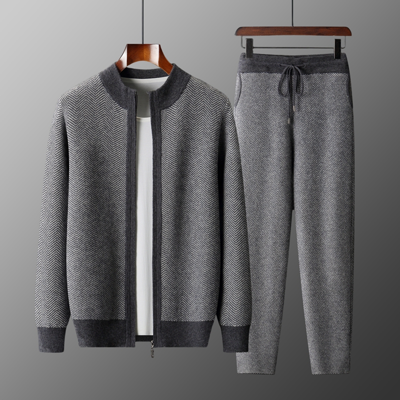 طقم رجالي من صوف الميرينو 100% - مراجعة Knitted Cardigan Men وسعره