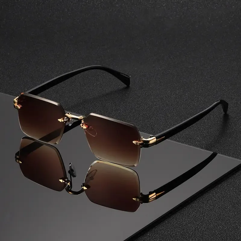 نظارات شمسية بدون إطار مستطيلة - مراجعة Men'S Fashion Rimless Glasses وسعره