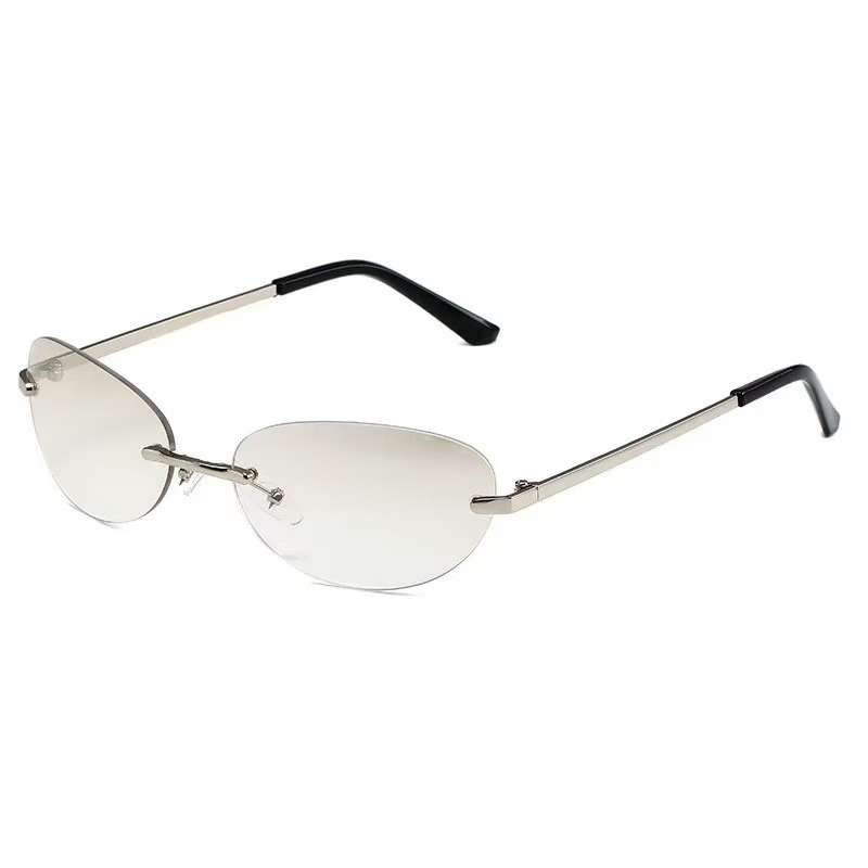 نظارات شمسية بيضاوية بدون إطار - مراجعة Men'S Fashion Rimless Glasses وسعره