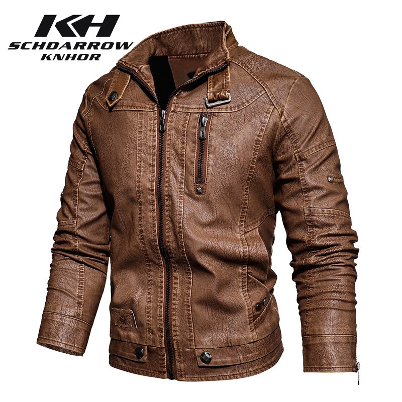 الرجال سترة جلدية الخريف الشتا - مراجعة Mens Fashion Bomber Jacket وسعره
