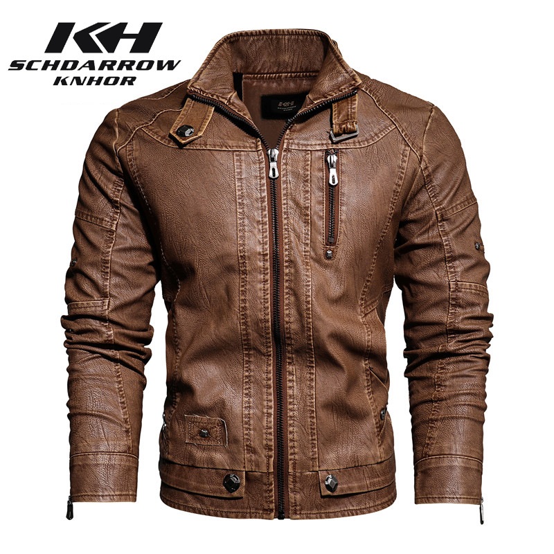 الرجال سترة جلدية الخريف الشتا - مراجعة Mens Fashion Bomber Jacket وسعره
