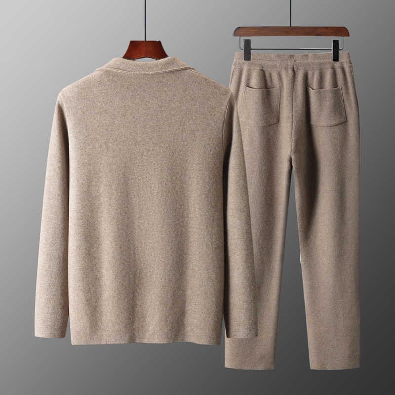 طقم رجالي من قطعتين من صوف الم - مراجعة Knitted Cardigan Men وسعره