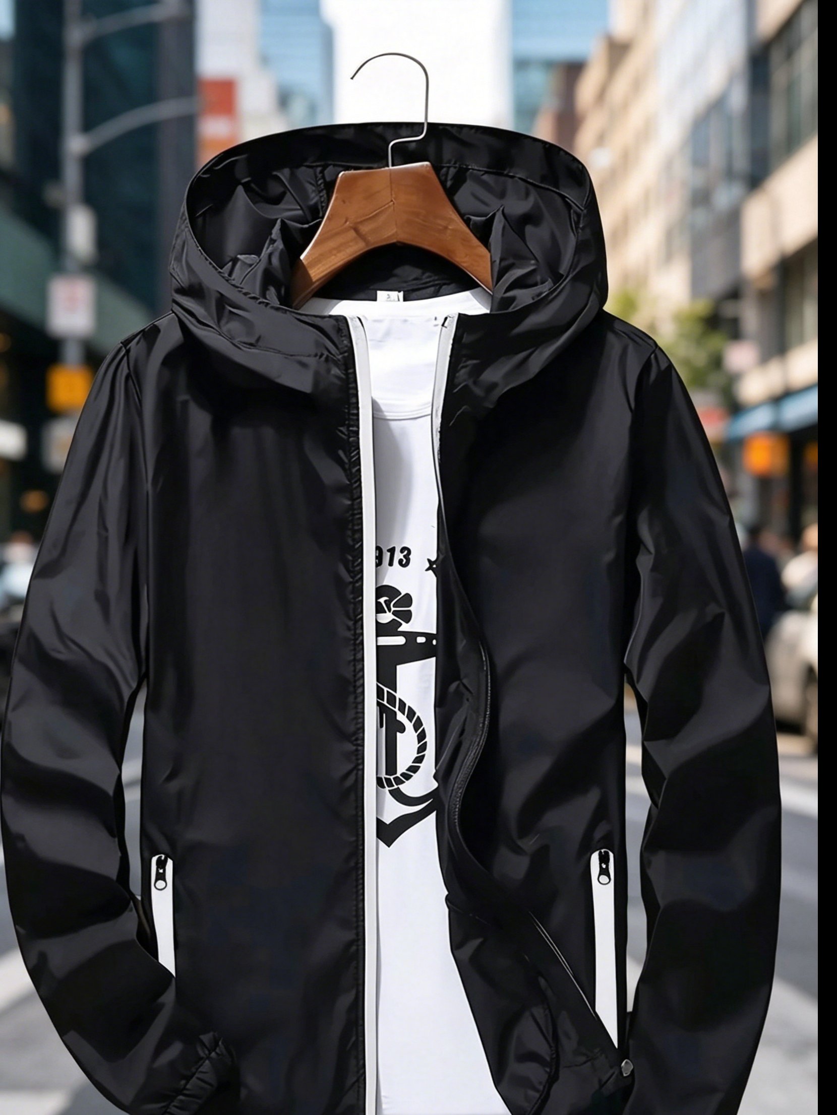سترة رجالية خفيفة الوزن بغطاء  - مراجعة Windbreaker Men Zip وسعره