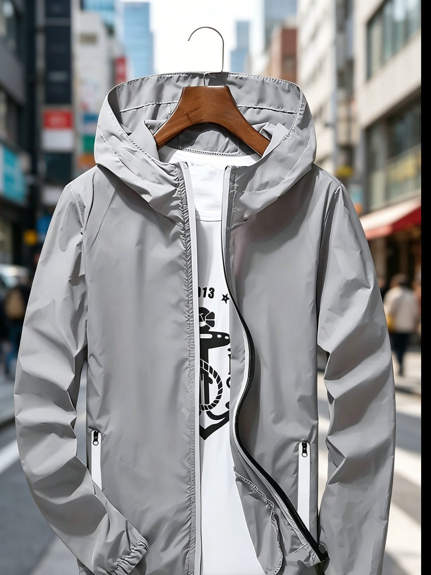 سترة رجالية خفيفة الوزن بغطاء  - مراجعة Windbreaker Men Zip وسعره