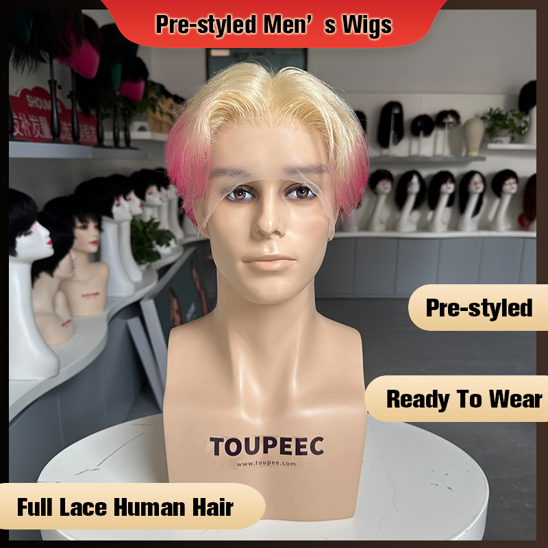 شعر مستعار رجالي مُصفف مسبقًا  - مراجعة Men Fashion Hair Style وسعره